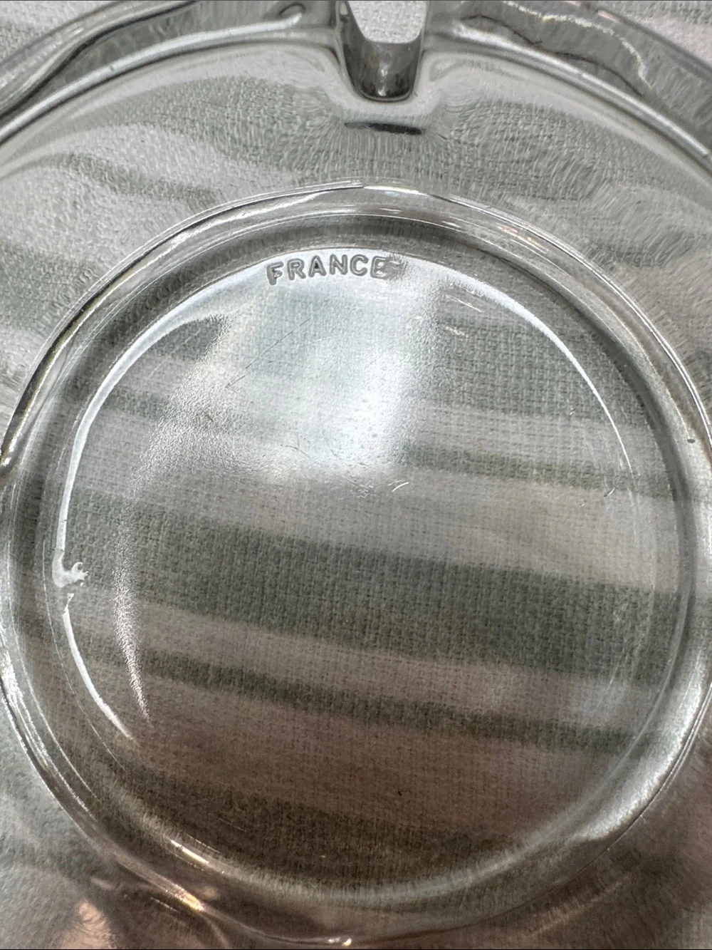 Clear Glass Ashtray Set - Transparent Glass Home Accent Vintage 1 made in France